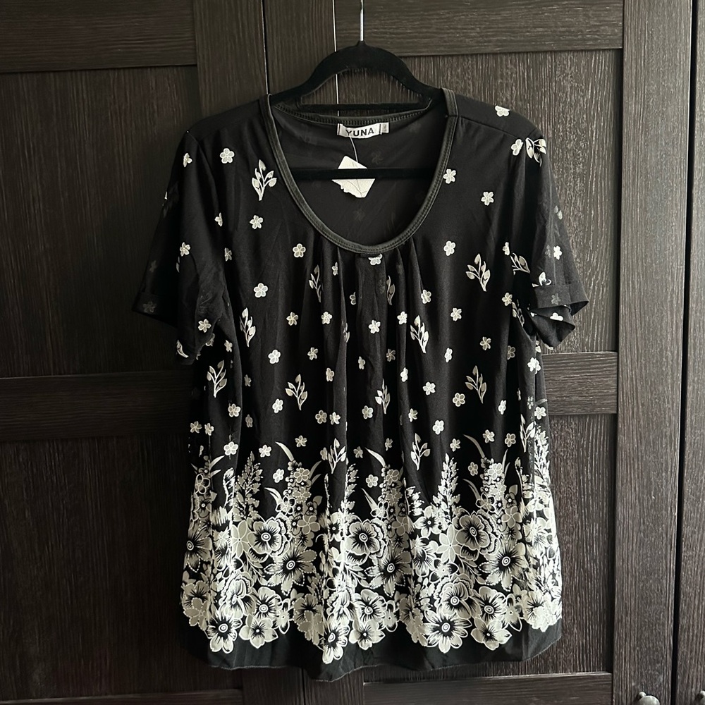 Floral Mesh Blouse